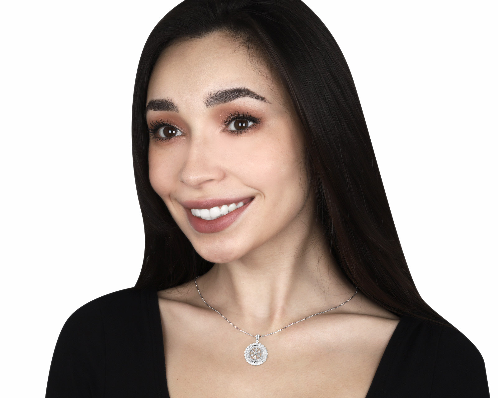 Завораживающий золотой кулон с бриллиантами 0.22ct