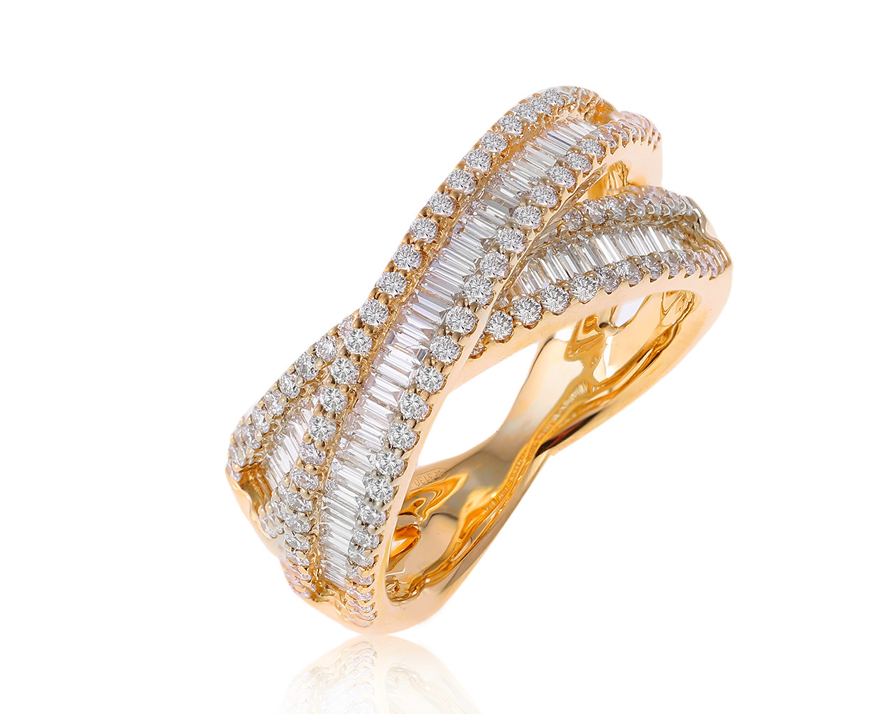 Оригинальное золотое кольцо с бриллиантами 1.86ct Crivelli