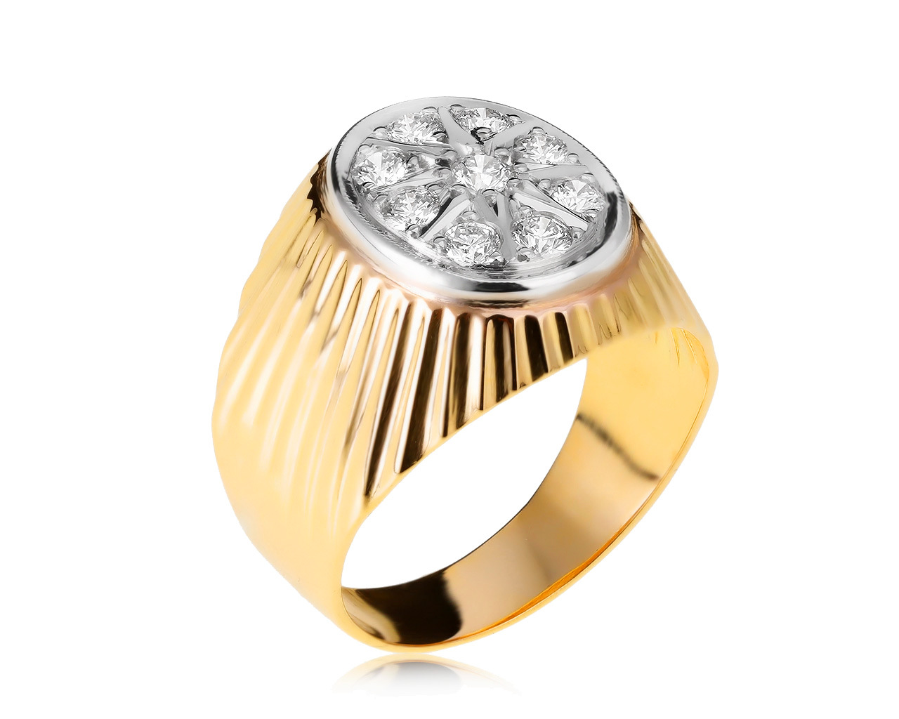 Винтажное золотое кольцо с бриллиантами 0.65ct СССР 041220/4