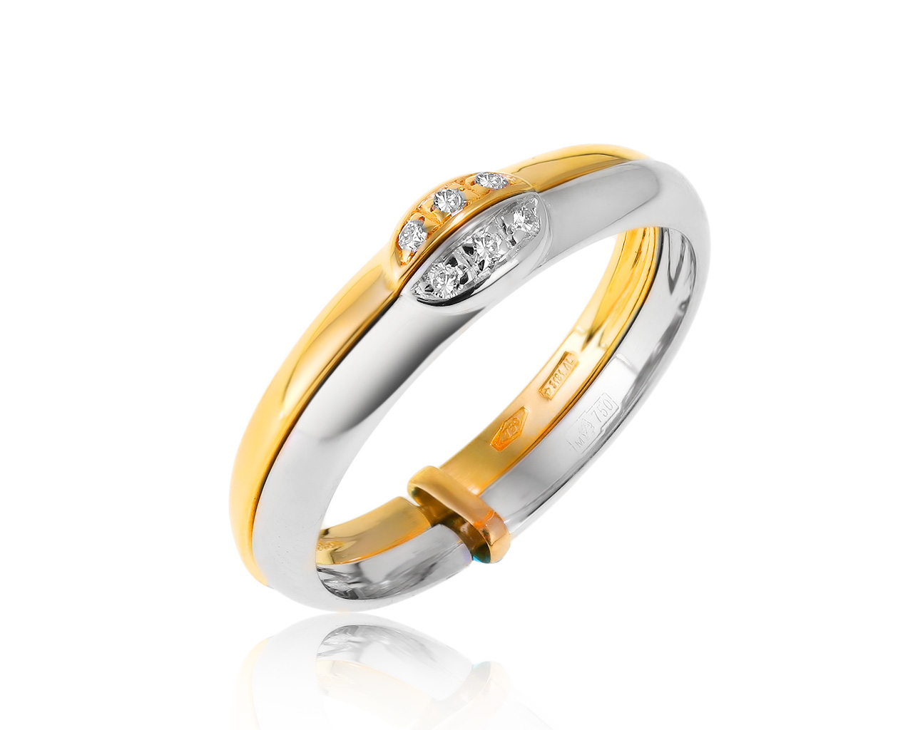 Оригинальное золотое кольцо с бриллиантами 0.05ct Salvini 010321/11