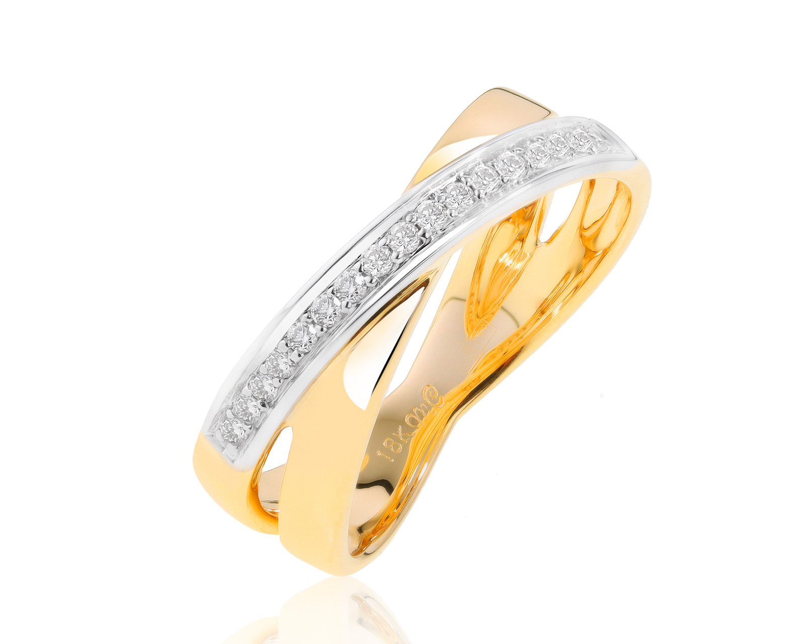 Оригинальное золотое кольцо с бриллиантами 0.17ct Mauro Conti