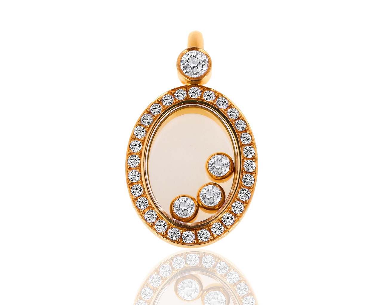 Золотая подвеска с бриллиантами 0.45ct Chopard Happy Diamonds
