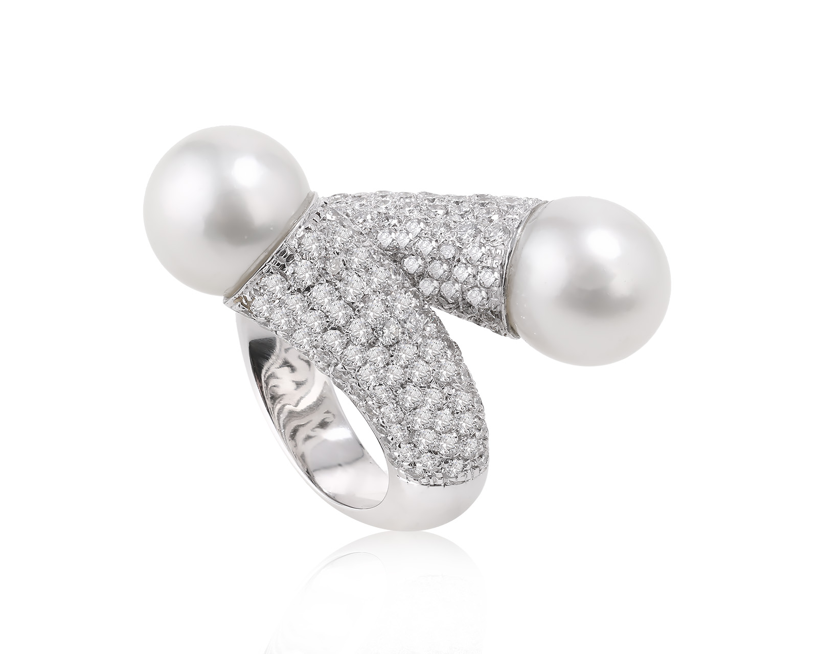 Золотое кольцо с жемчугом и бриллиантами 4.15ct 061023/3