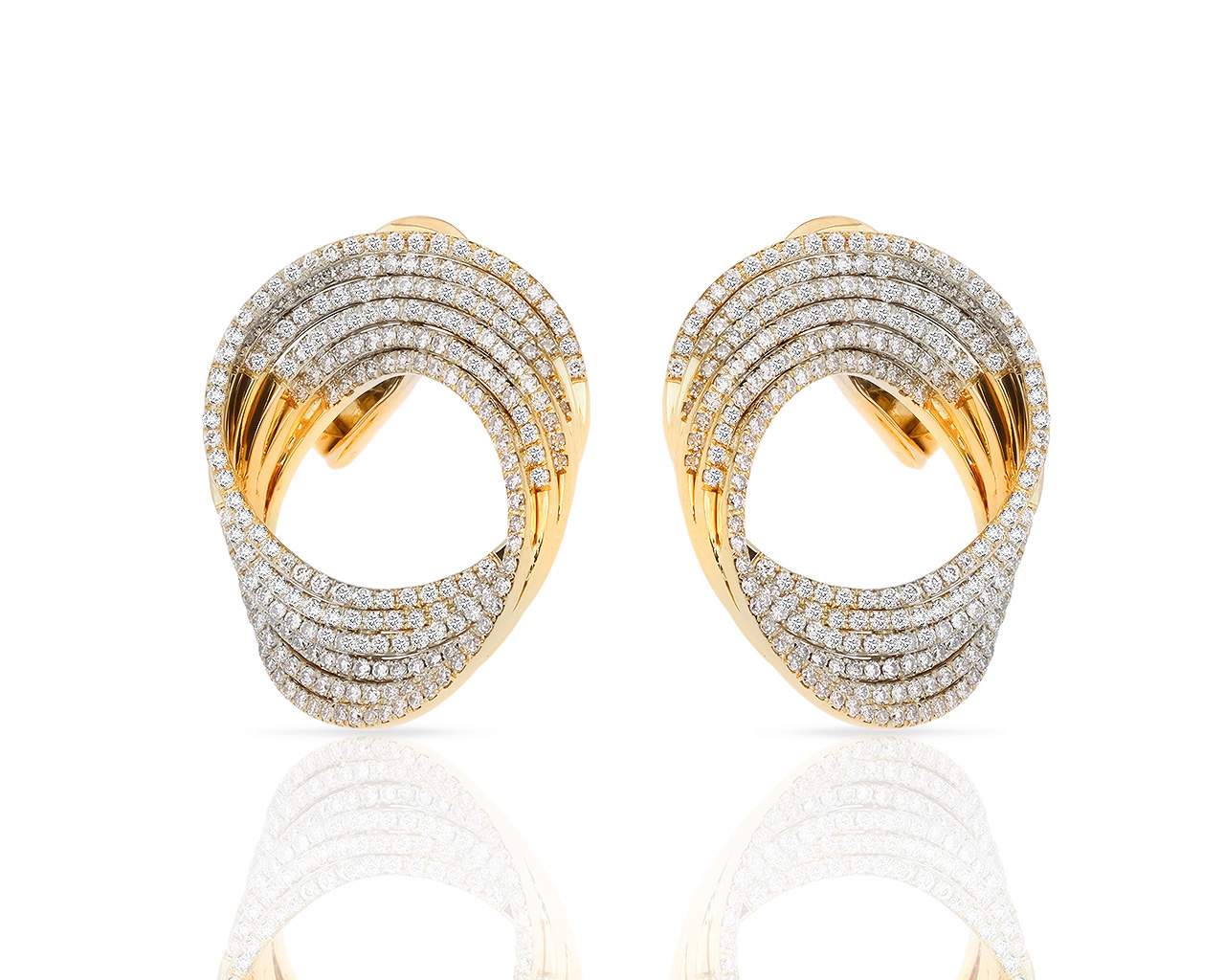 Изящные золотые серьги с бриллиантами 1.78ct 220318/3