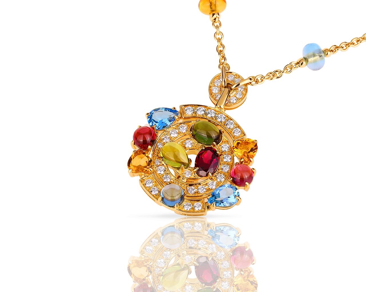 Прелестное золотое колье с бриллиантами 1.36ct Bvlgari Astrale 010718/1