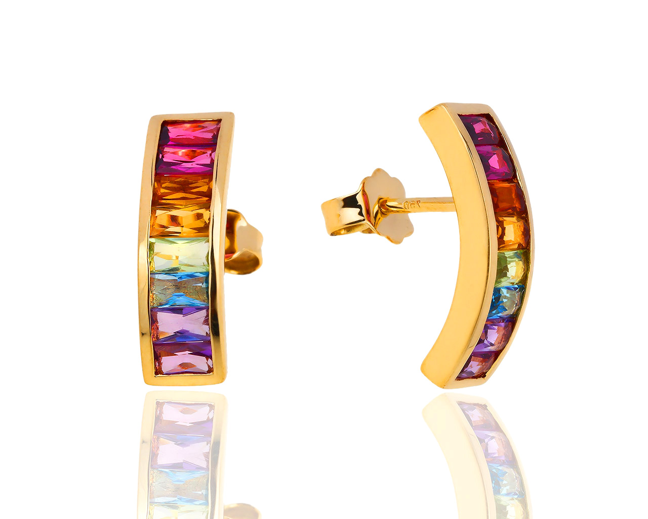 Золотые серьги с цветными камнями H.Stern Rainbow