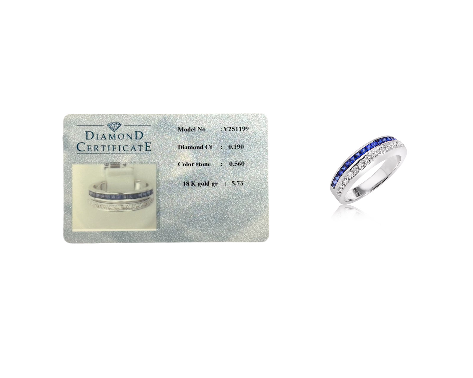 Оригинальное золотое кольцо с сапфирами 0.56ct Zen