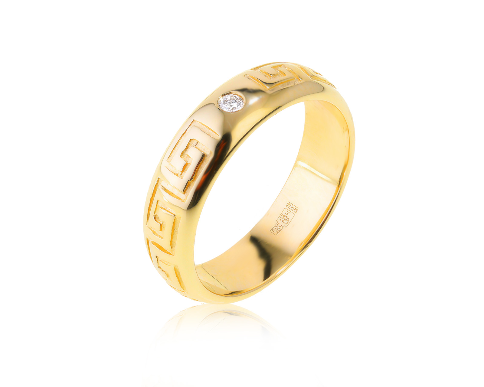 Золотое кольцо с бриллиантом 0.03ct