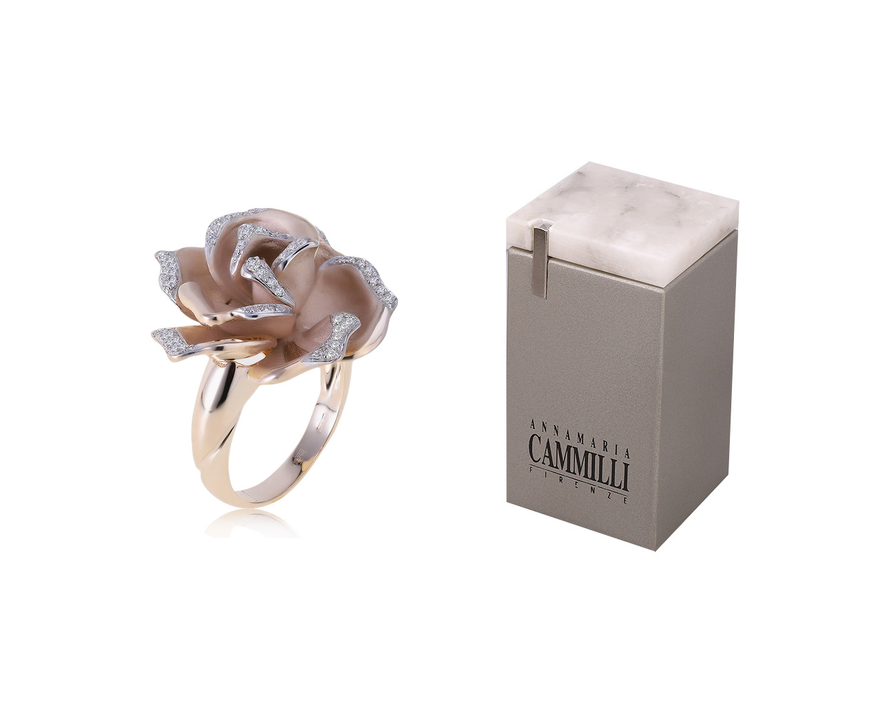 Оригинальное золотое кольцо с бриллиантами 0.31ct Annamaria Cammilli