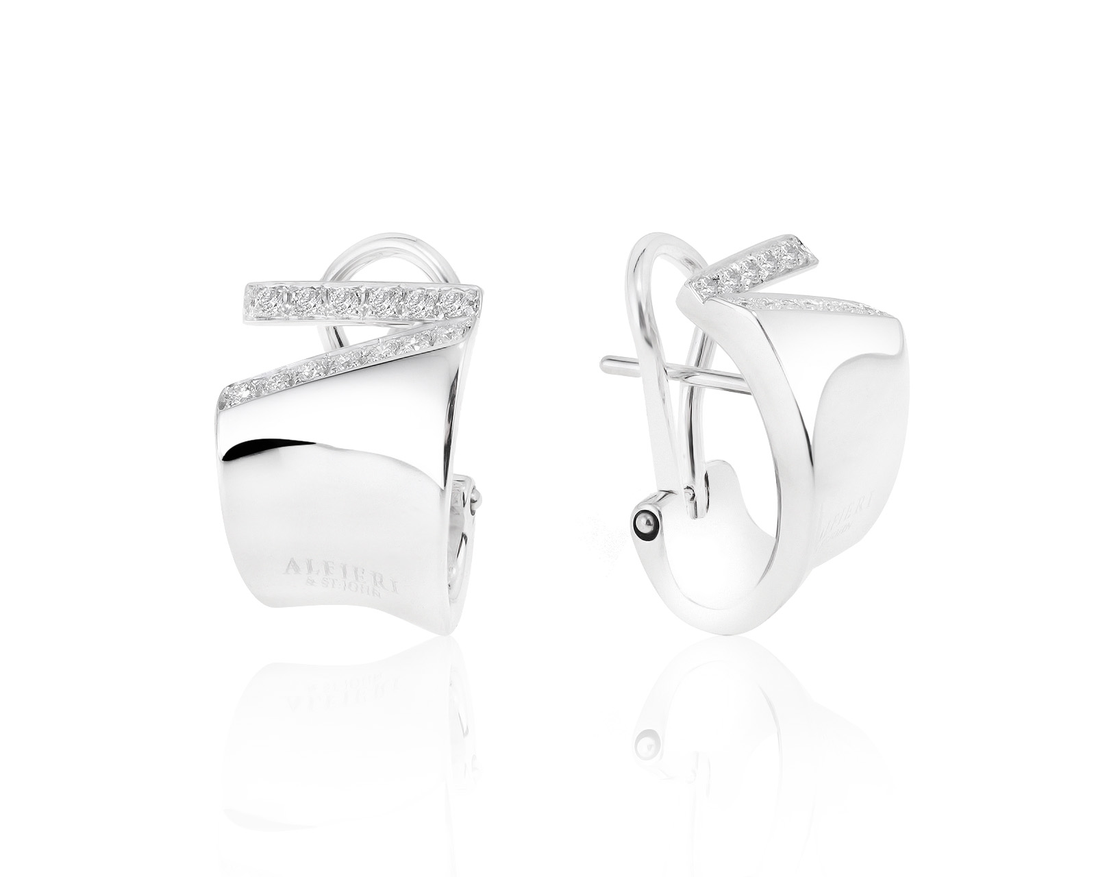 Оригинальные золотые серьги с бриллиантами 0.33ct Alfieri & St.John 220921/11