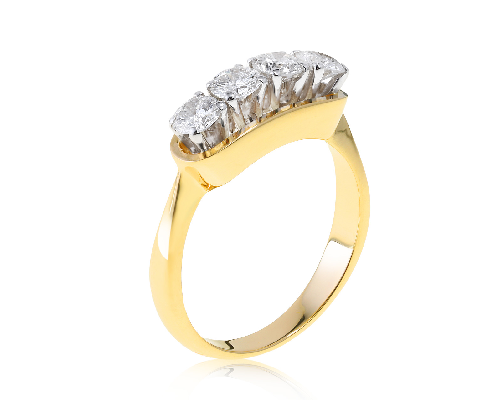 Праздничное золотое кольцо с бриллиантами 1.10ct СССР 051221/2