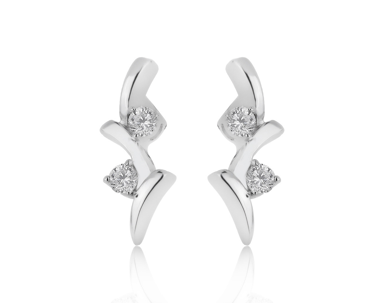 Модные золотые серьги с бриллиантами 0.20ct 070617/1