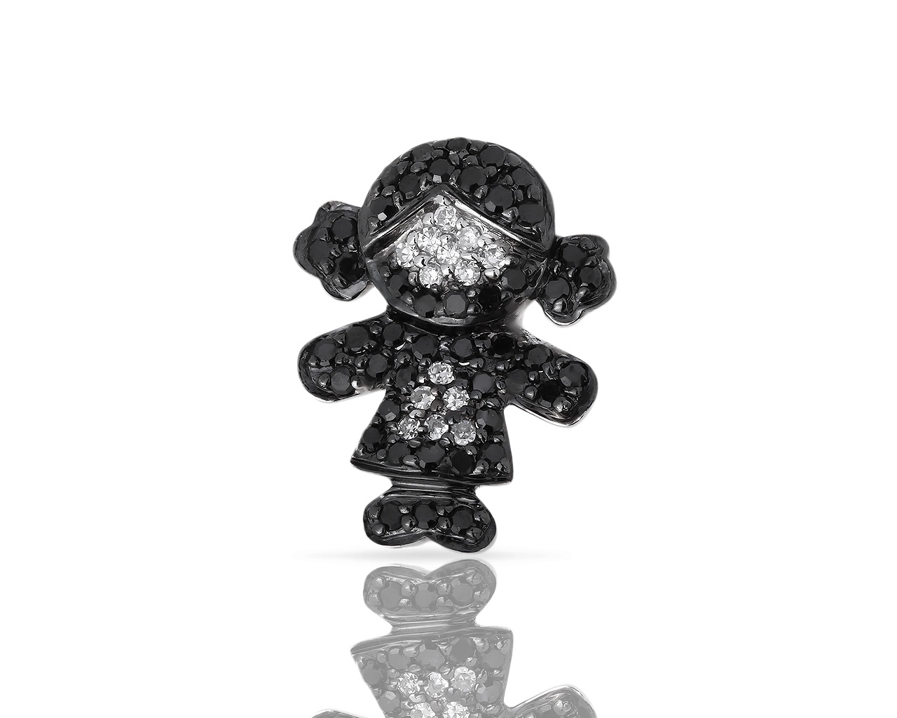 Золотая подвеска с черными и белыми бриллиантами 0.18ct 210318/5