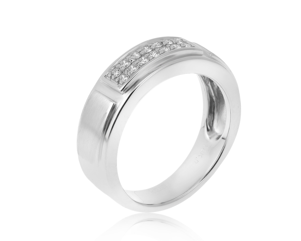 Стильное золотое кольцо с бриллиантами 0.14ct 241220/9