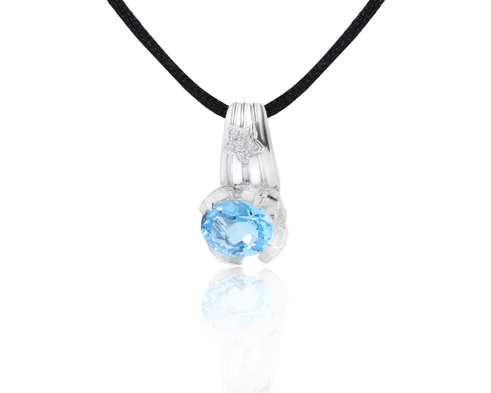 Нарядный золотой кулон с топазом 5.49ct 201022/6