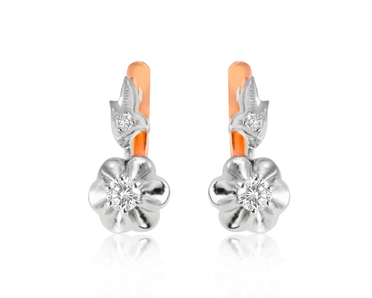 Чарующие золотые серьги с бриллиантами 0.44ct СССР