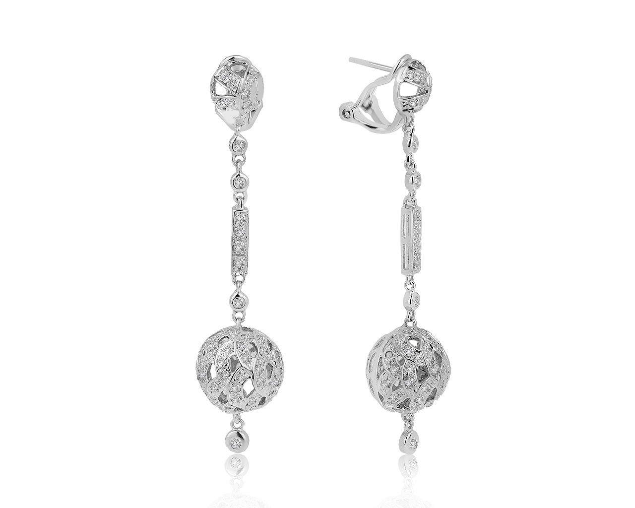 Превосходные золотые серьги с бриллиантами 0.44ct