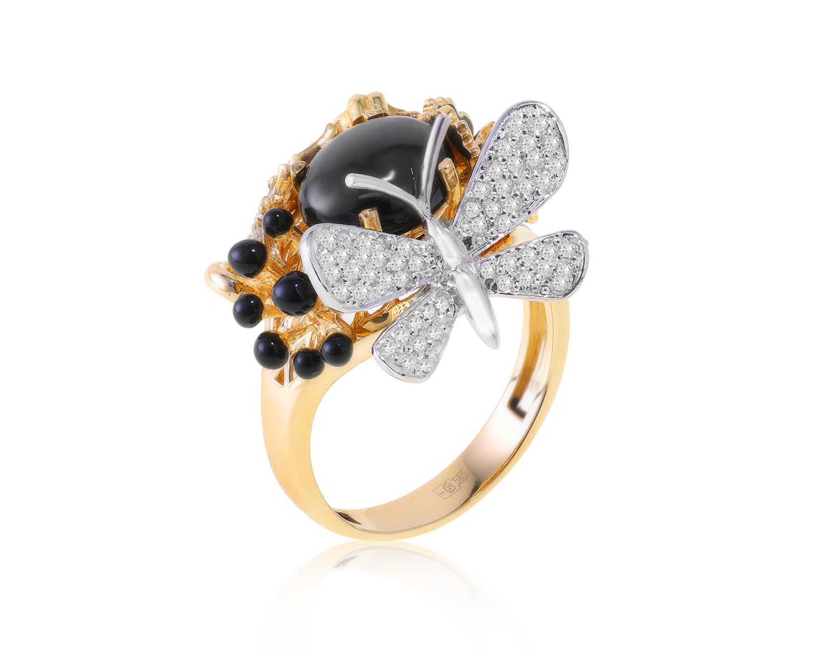 Оригинальное золотое кольцо Roberto Bravo Black Magic 291222/7