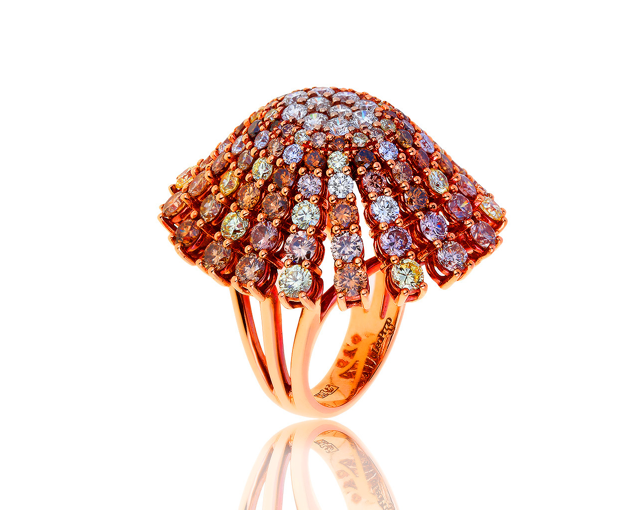 Оригинальное золотое кольцо с бриллиантами 8.90ct Leo Pizzo 090819/45