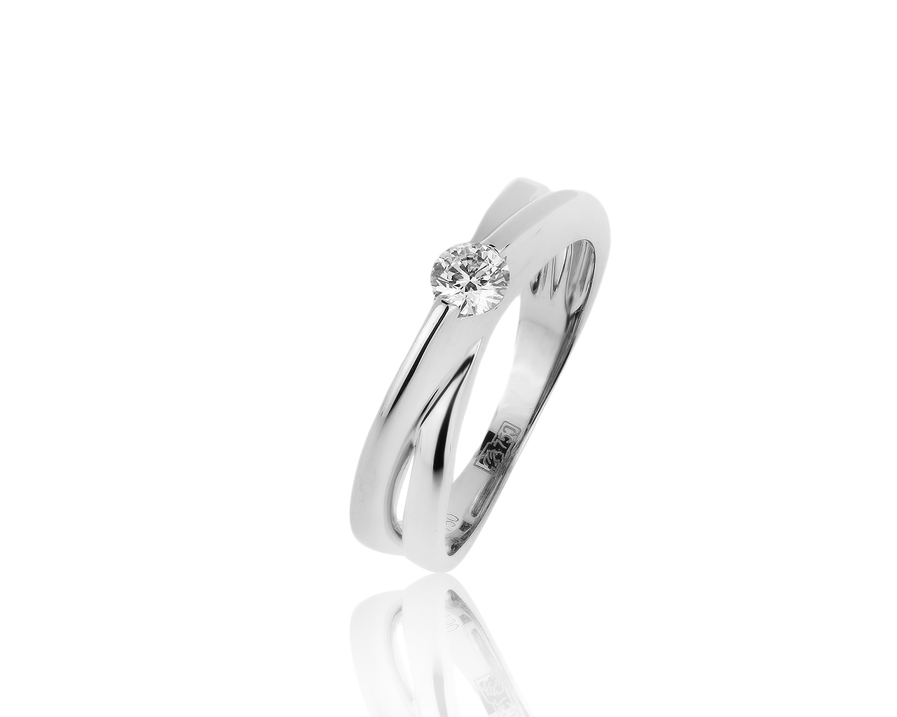 Стильное золотое кольцо с бриллиантом 0.22ct 231019/5 Стильное золотое кольцо с бриллиантом 0.22ct 231019/5