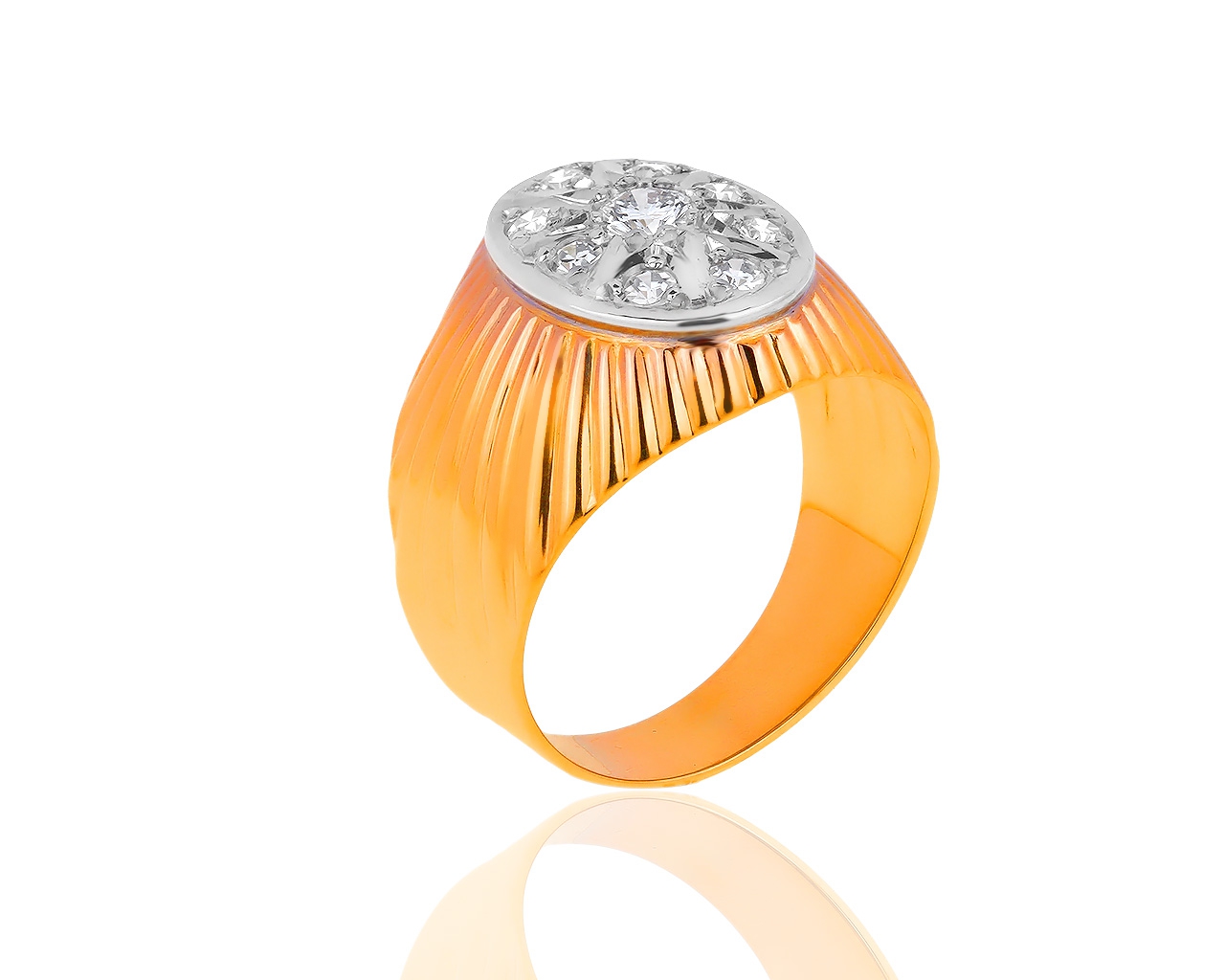 Солидное золотое кольцо с бриллиантами 0.45ct 180519/23