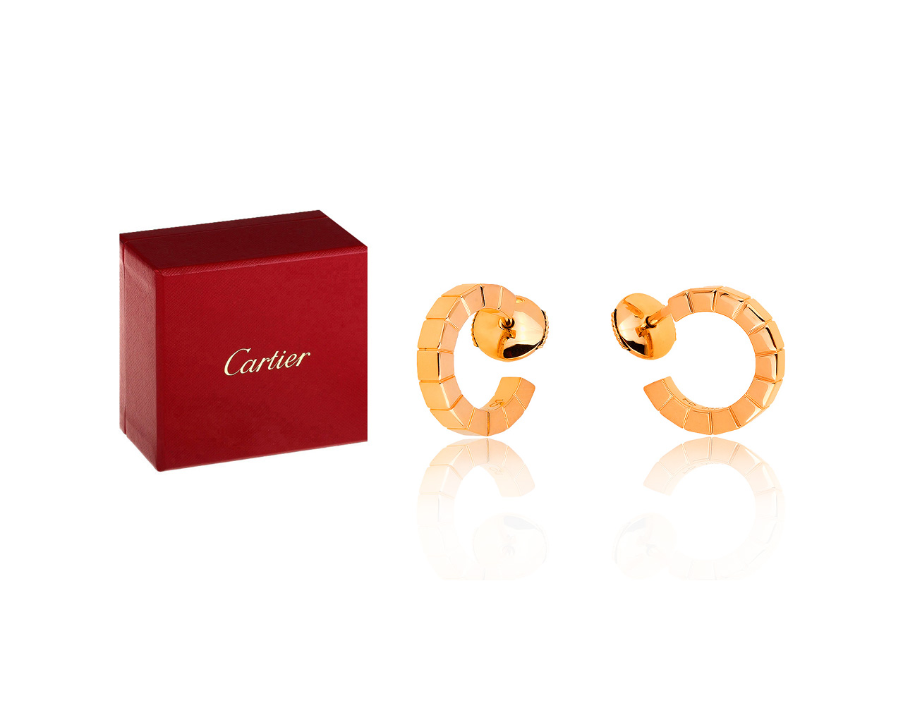 Элегантные золотые серьги Cartier Lanieres