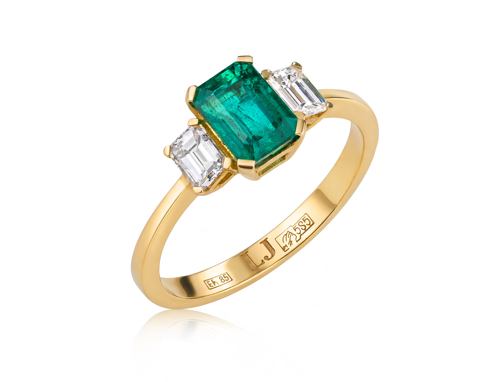 Оригинальное золотое кольцо с изумрудом 1.18ct Lykov`s Jewellery 210726/КМ422