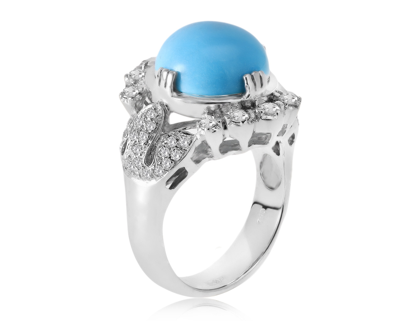 Восхитительное золотое кольцо с бирюзой 5.35ct 231120/7