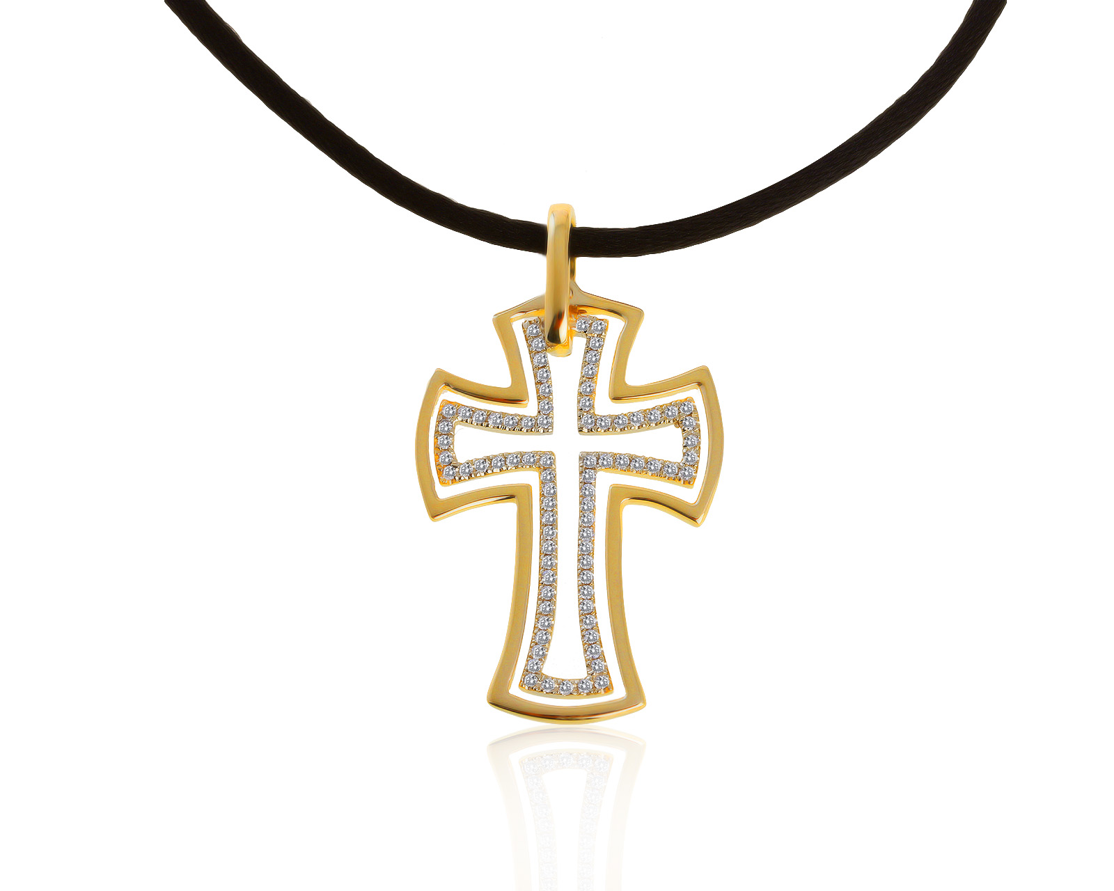 Безупречный золотой кулон с бриллиантами 0.32ct