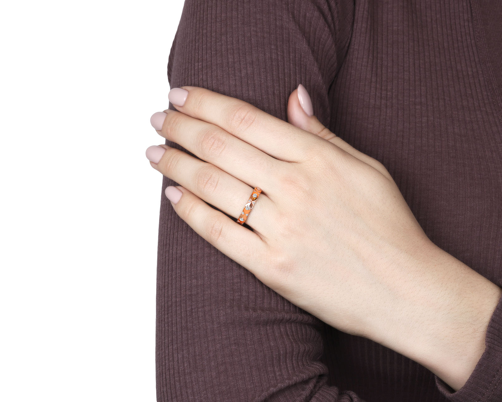 Оригинальное золотое кольцо с бриллиантами 0.18ct Escada