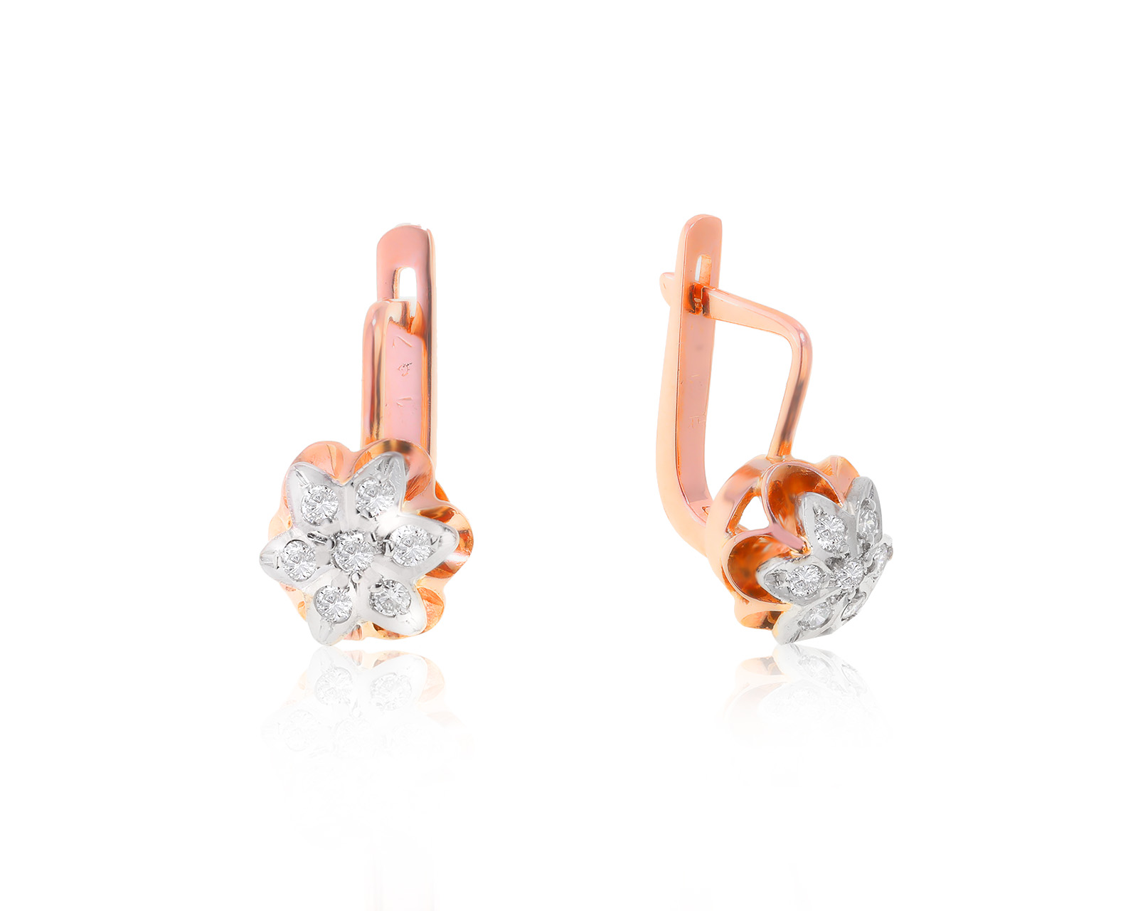 Винтажные золотые серьги с бриллиантами 0.42ct СССР 090822/3