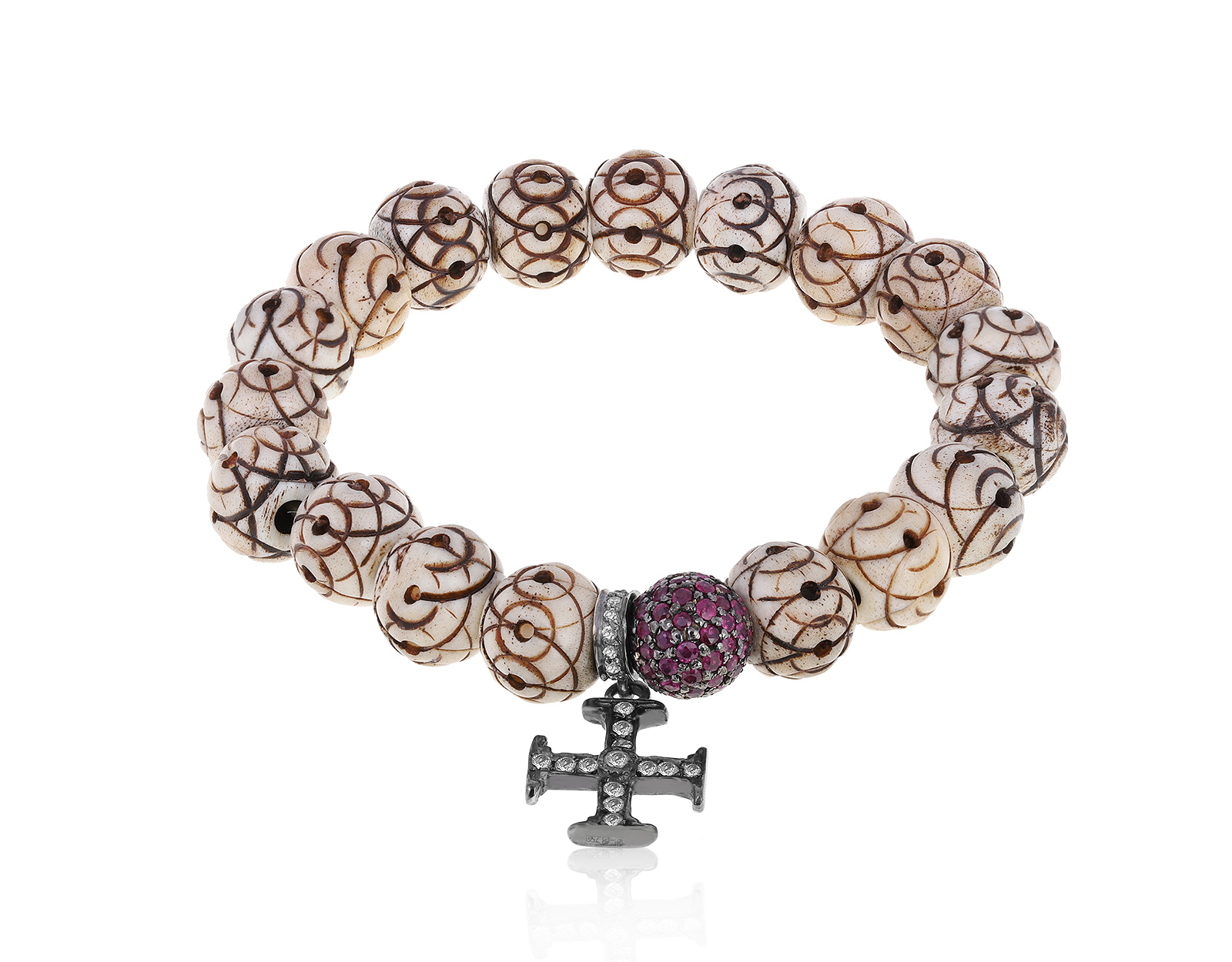 Оригинальный золотой браслет с рубинами 1.57ct Loree Rodkin Maltese Cross 220621/4