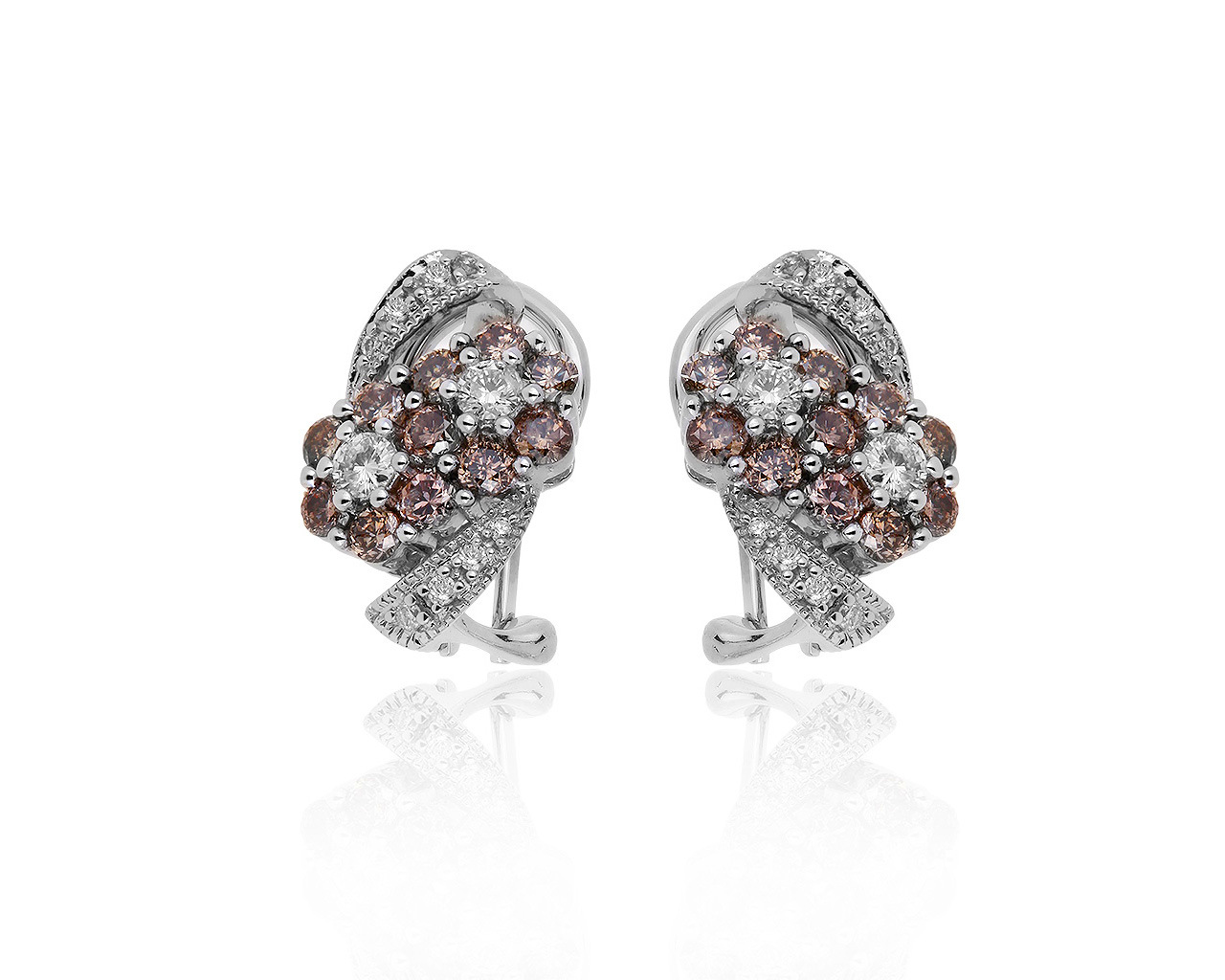 Превосходные золотые серьги с бриллиантами 1.35ct 031119/2 Превосходные золотые серьги с бриллиантами 1.35ct 031119/2