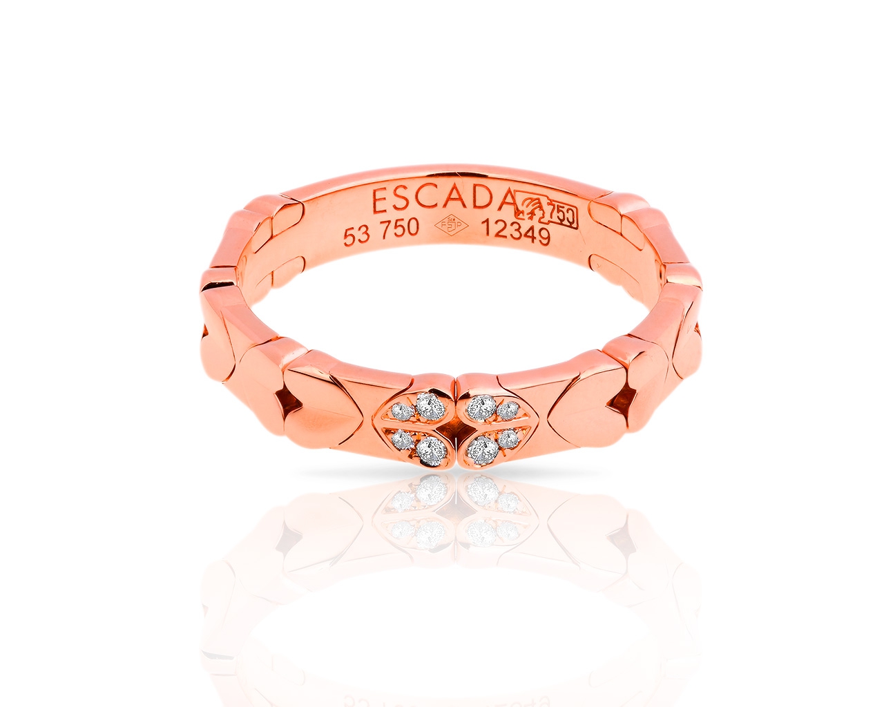Оригинальное золотое кольцо с бриллиантами Escada Heart 080318/2