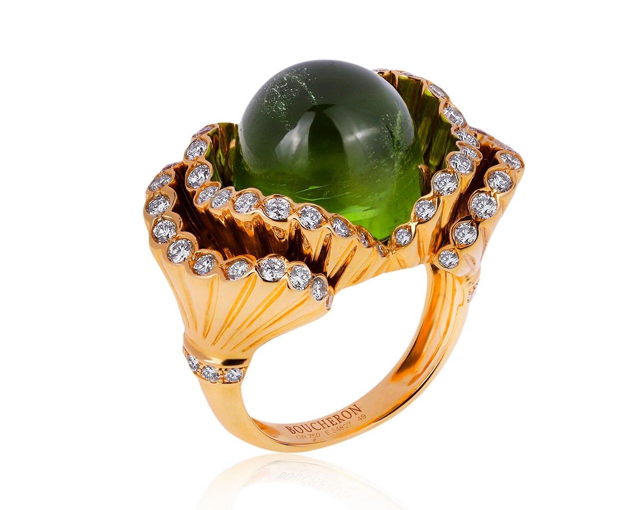 Оригинальное золотое кольцо с хризолитом 11.75ct Boucheron 220320/1