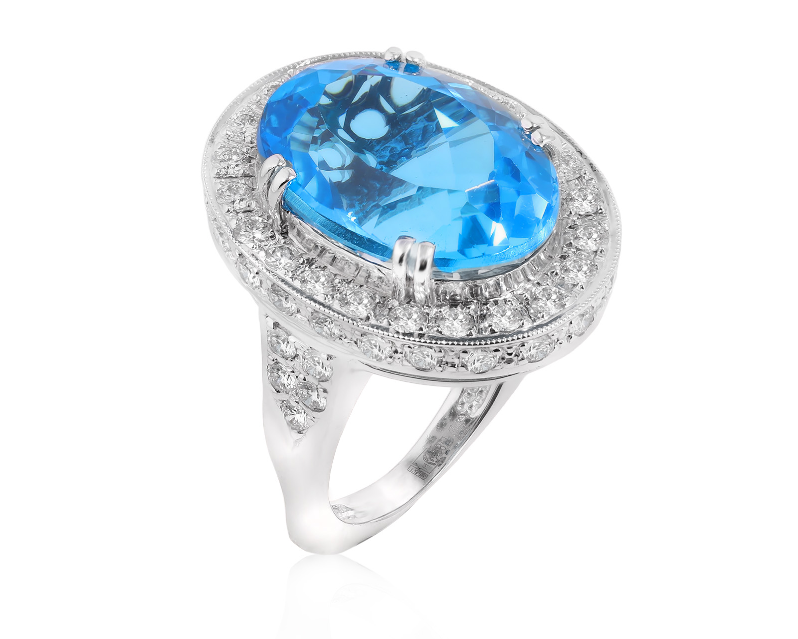 Золотое кольцо с топазом 17.40ct и бриллиантами 1.72ct 250425/2