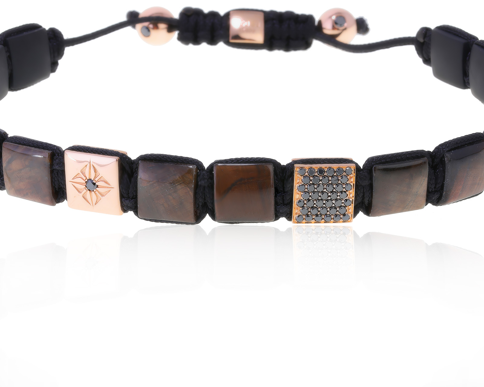 Оригинальный золотой браслет с корундами Shamballa