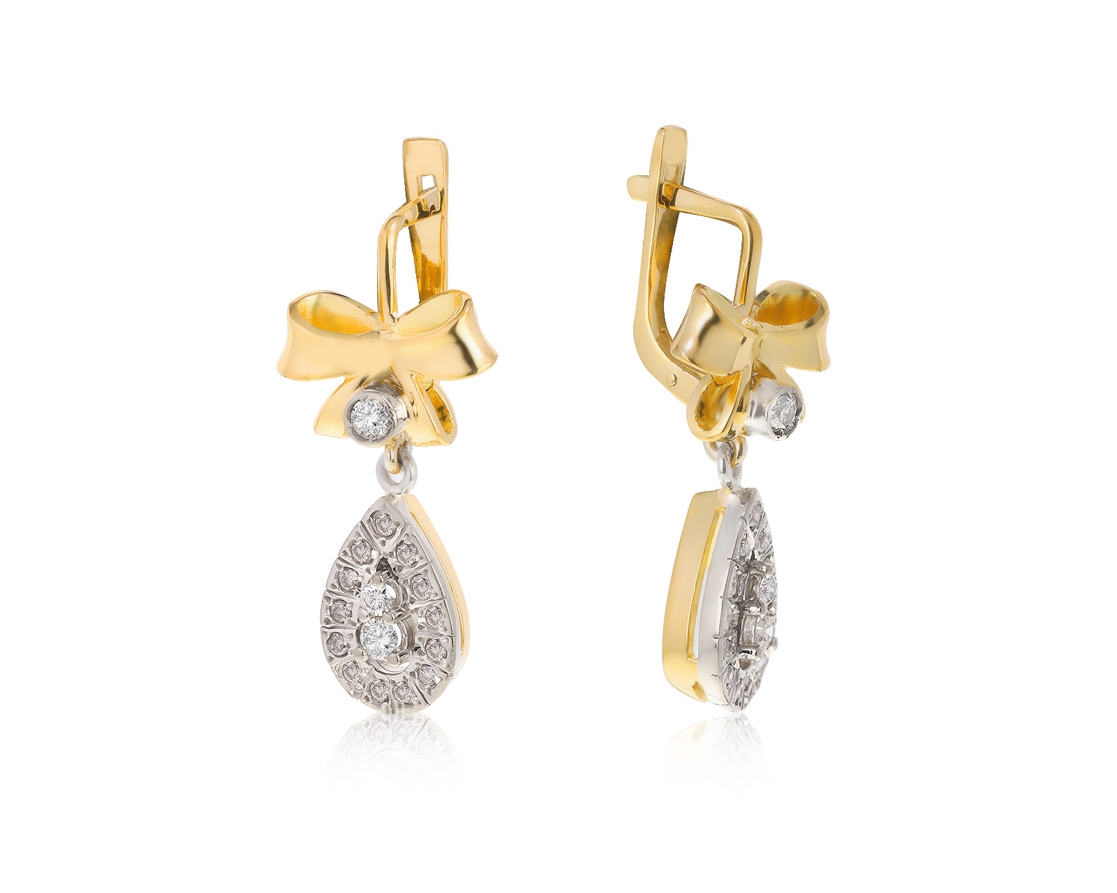 Женственные золотые серьги с бриллиантами 0.60ct СССР 190322/13