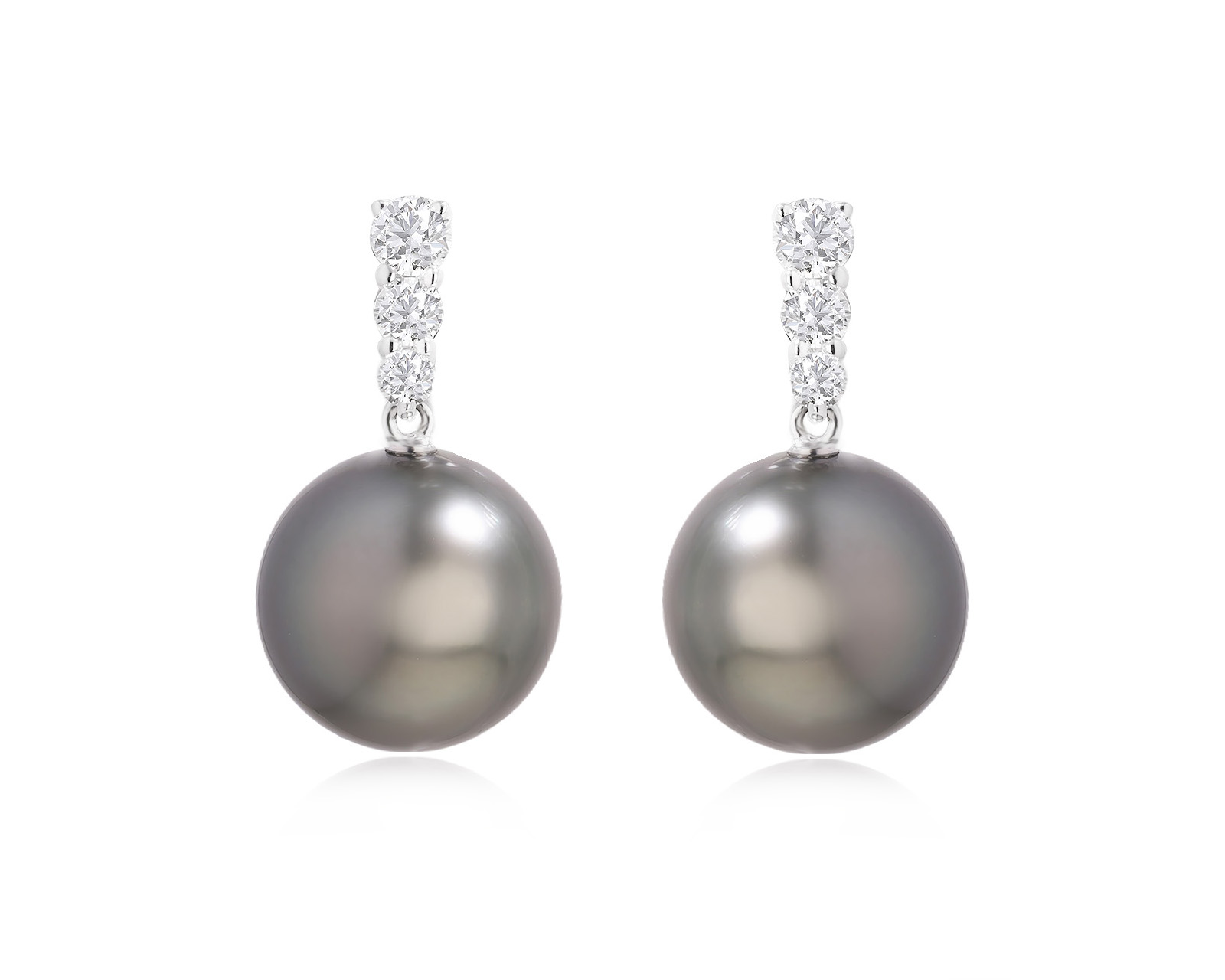 Оригинальные золотые серьги с жемчугом 11.50 мм Mikimoto