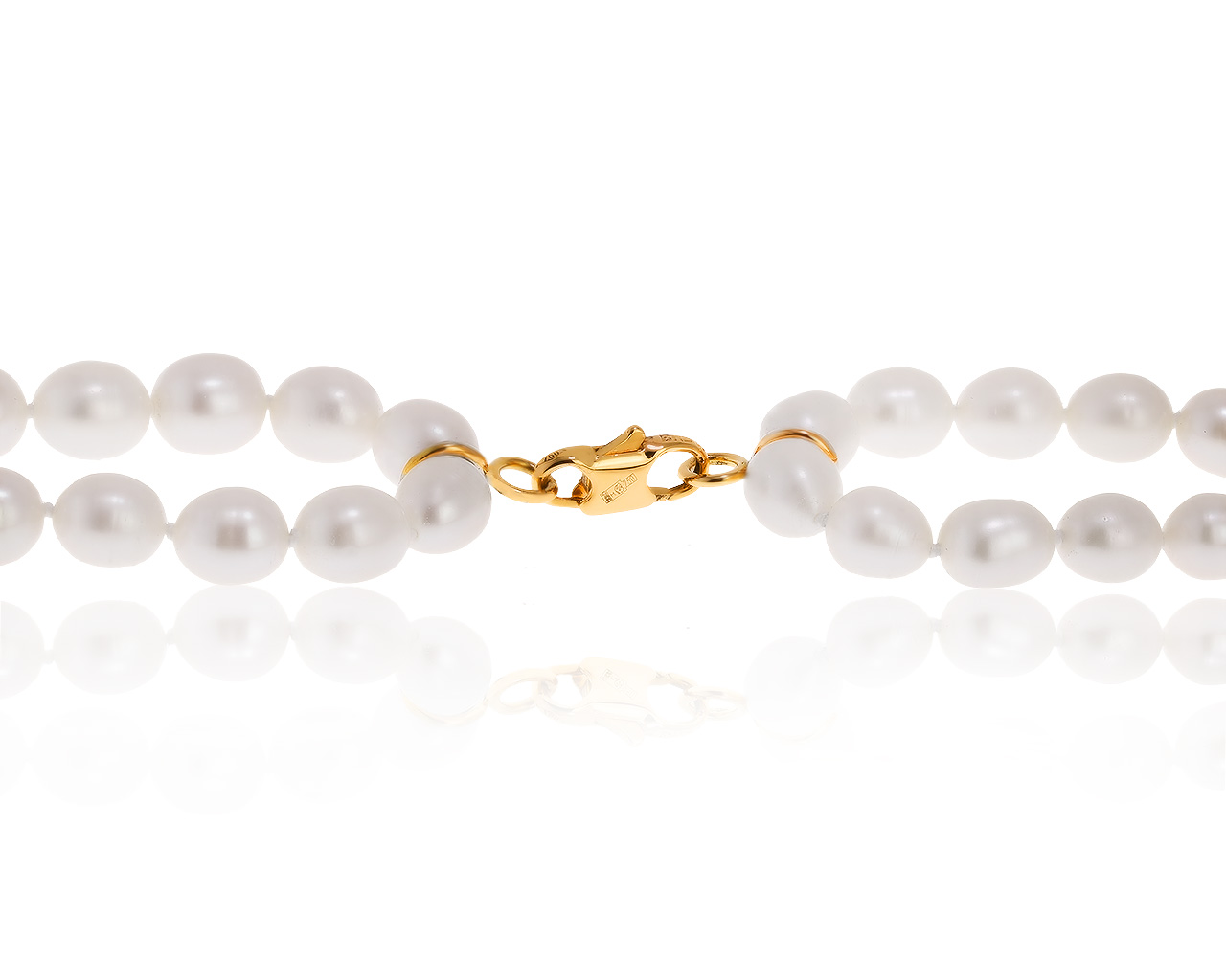 Потрясающее золотое ожерелье с жемчугом 6.50*7.70 мм 200121/3