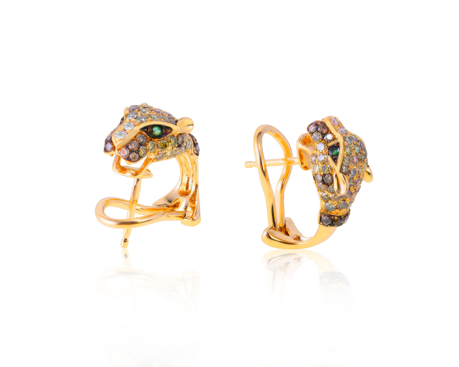 Потрясающие золотые серьги с бриллиантами 1.53ct 310821/5