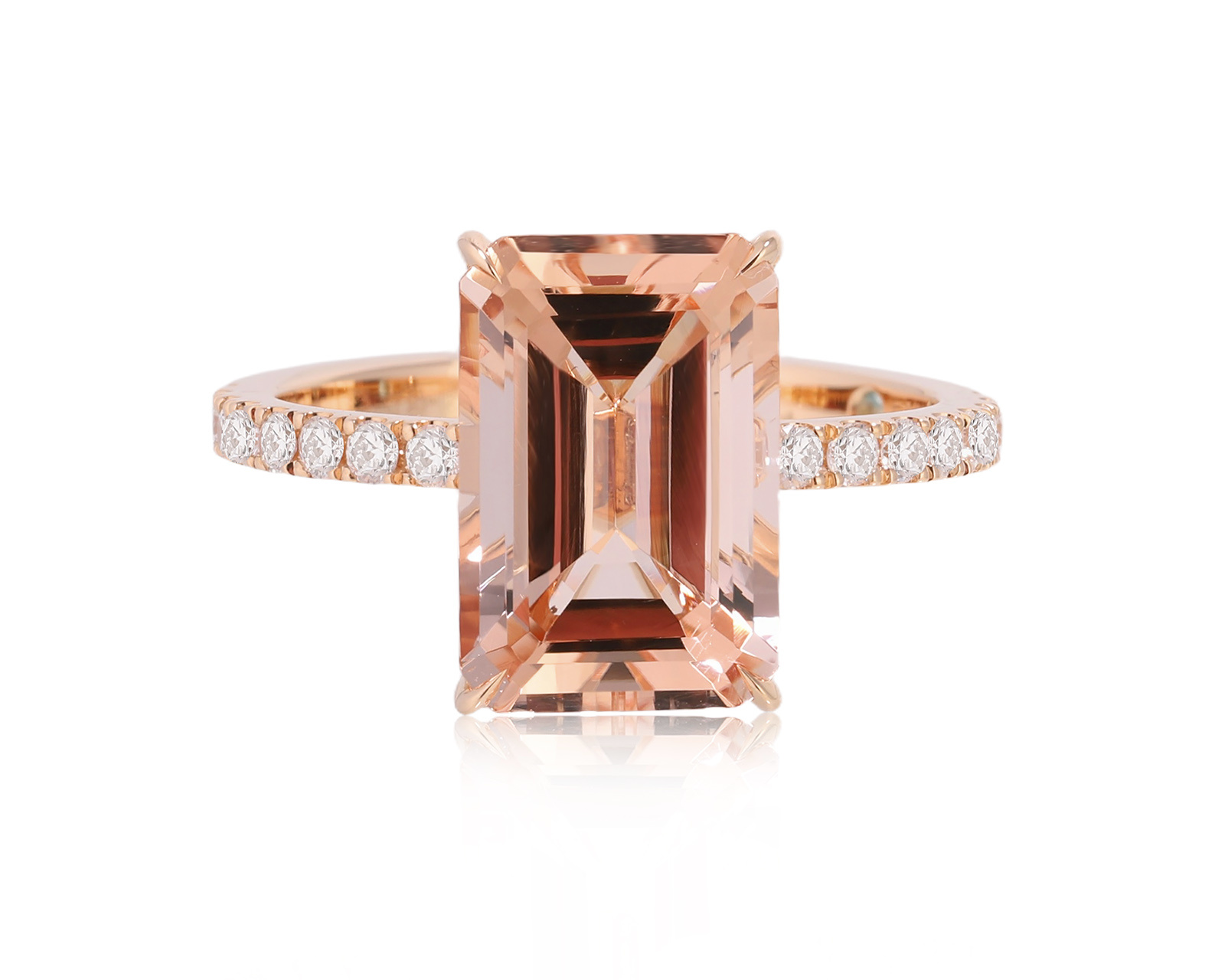 Золотое кольцо с морганитом 4.21ct Evgeny Matveev