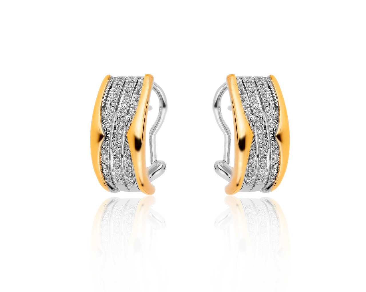 Притягательные золотые серьги с бриллиантами 0.40ct 181219/6