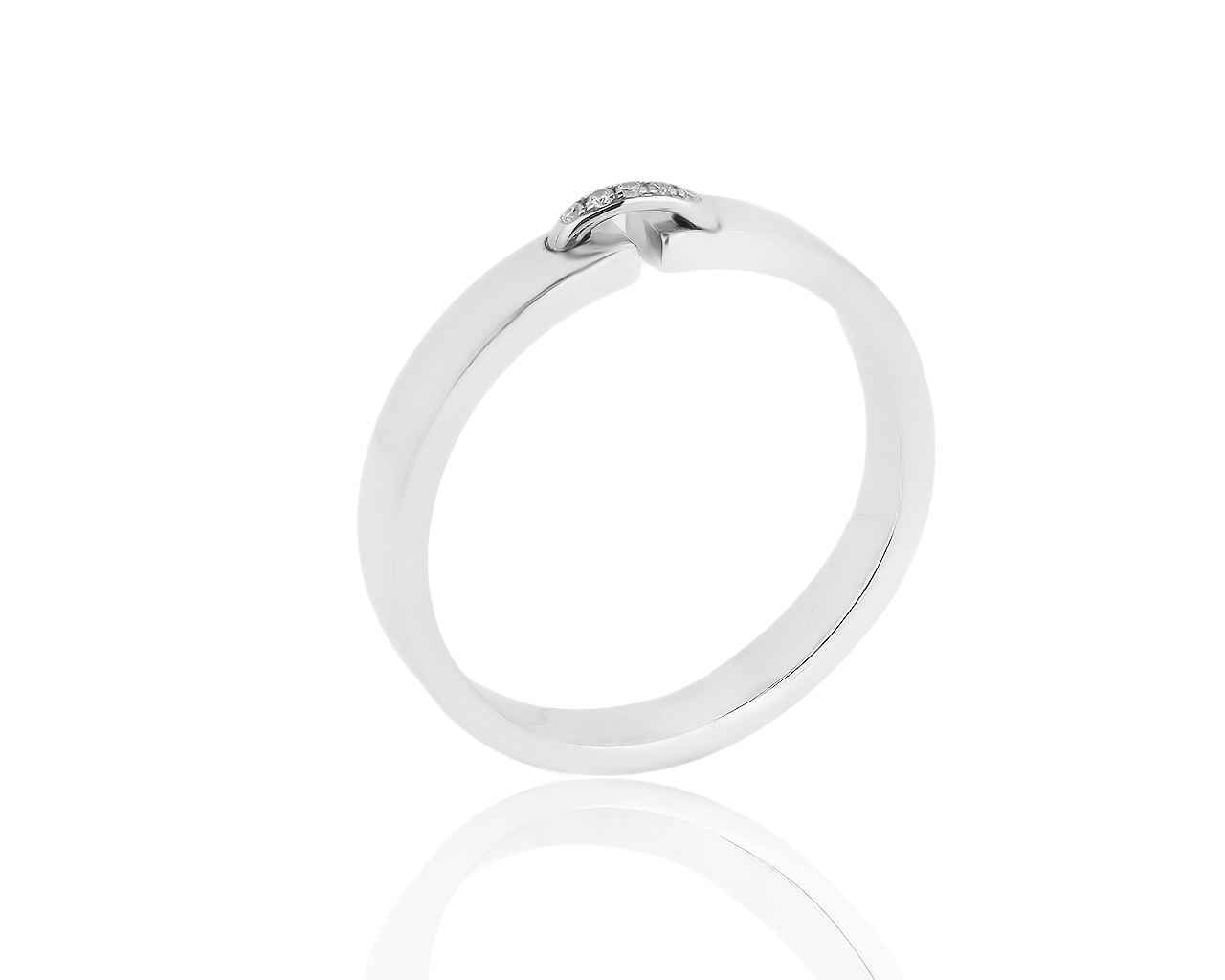 Оригинальное золотое кольцо с бриллиантами 0.03ct Chaumet