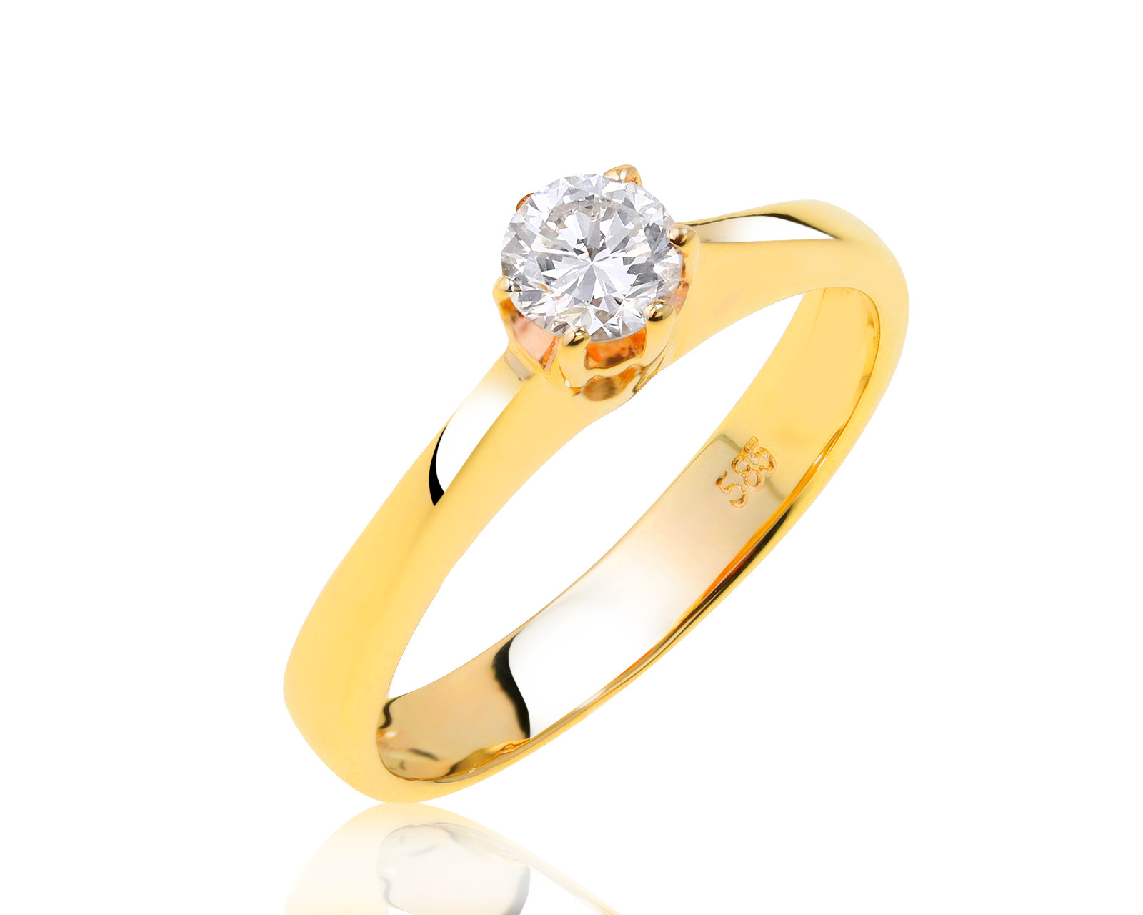 Прекрасное золотое кольцо с бриллиантом 0.30ct