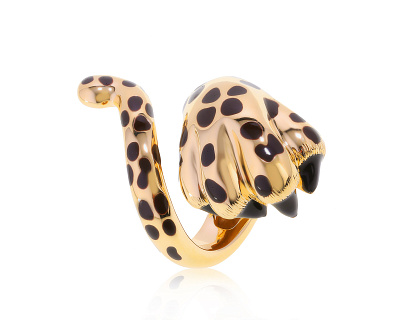 Оригинальное золотое кольцо Dior Mitza Panther 130622/1