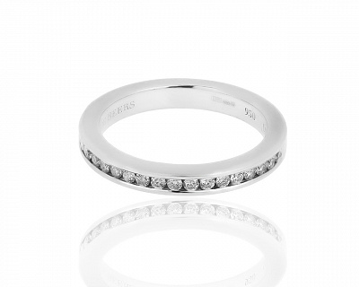 Оригинальное платиновое кольцо-дорожка с бриллиантами 0.24ct De Beers 310319/2
