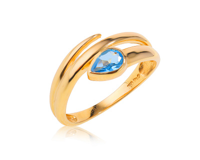 Оригинальное золотое кольцо с топазом 0.30ct Mauro Conti 221023/5