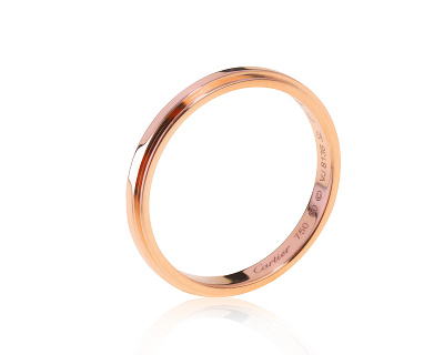 Оригинальное золотое кольцо Cartier D`Amore Wedding Band 210322/3