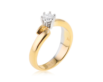 Золотое кольцо с бриллиантом 0.27ct 251123/7